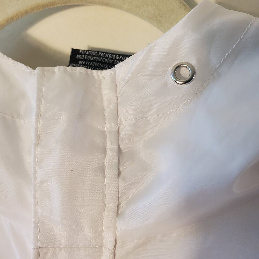 Polaroid Supercolor Crop Top Windbreaker Size M White Cinch Pocket Lightweight - Picture 8 of 14
